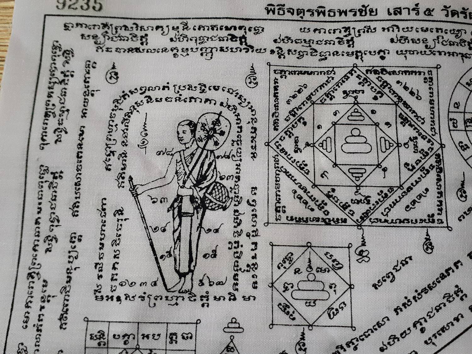 ธงรวมยันต์ หลวงพ่อกวย วัดโฆสิตาราม(วัดบ้านแค) จ.ชัยนาท ปี2563