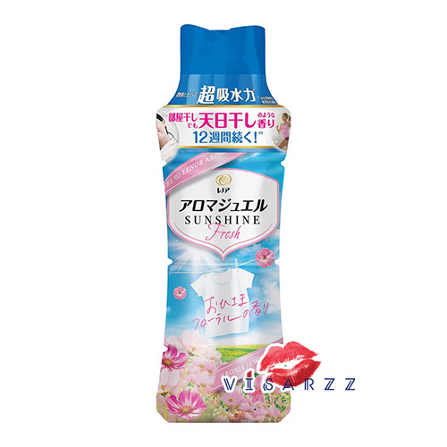 (ขวดฟ้า Sunshine Fresh) P&G Lenor Aroma Jewel 470mL # Sunshine Fresh กลิ่นดอกไม้ยามเช้า เม็ดน้ำหอม สำหรับซักผ้า ลดกลิ่นอับ ให้ผ้าหอมยาวนาน