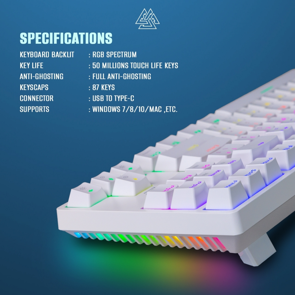 คีย์บอร์ดเกมมิ่ง EGA TYPE CMK2 Mechanical Keyboard CIY full RGB TKL 80%