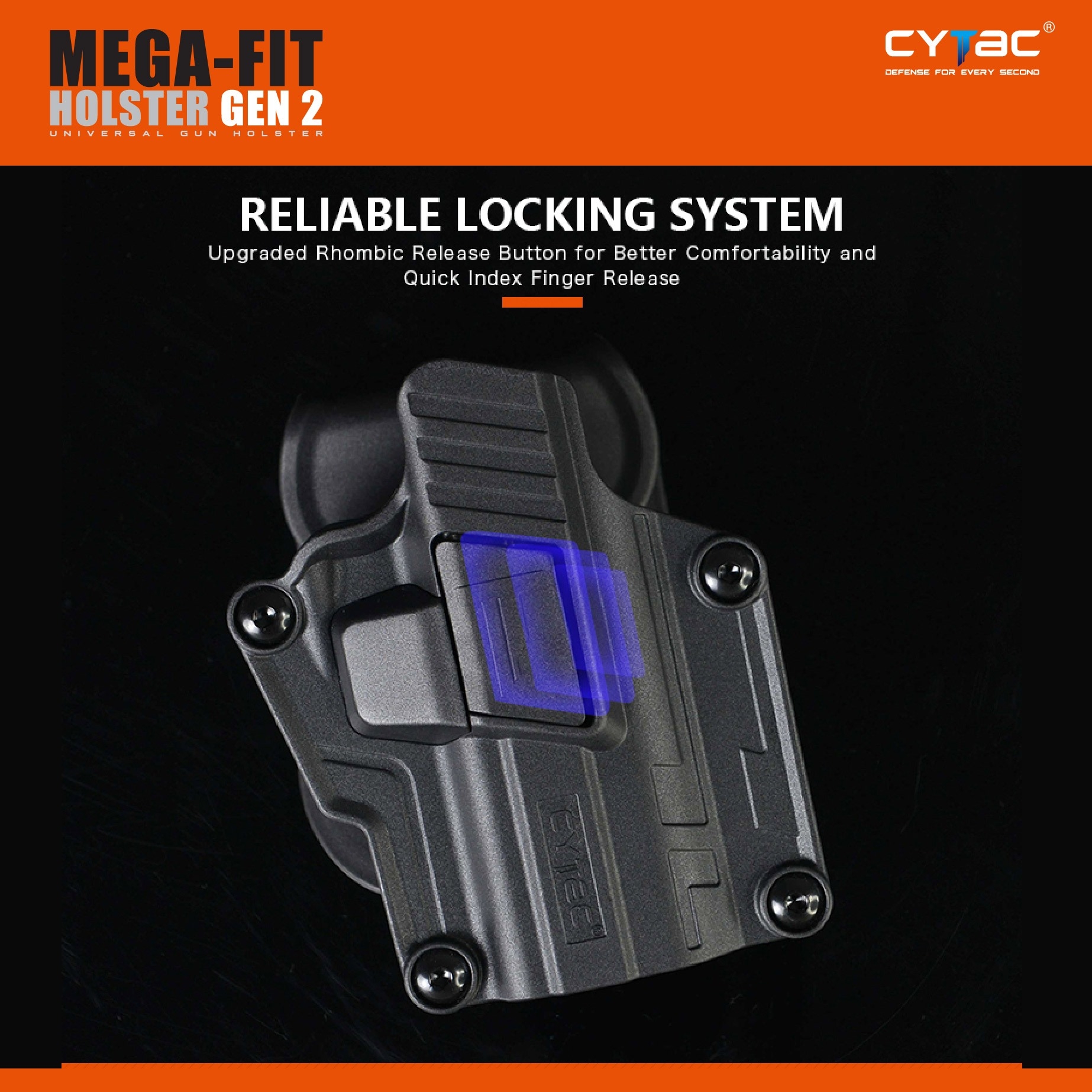 CYTAC thailand ซองพกนอกปลดล็อคนิ้วชี้ Cytac Mega-Fit Holster GEN2
