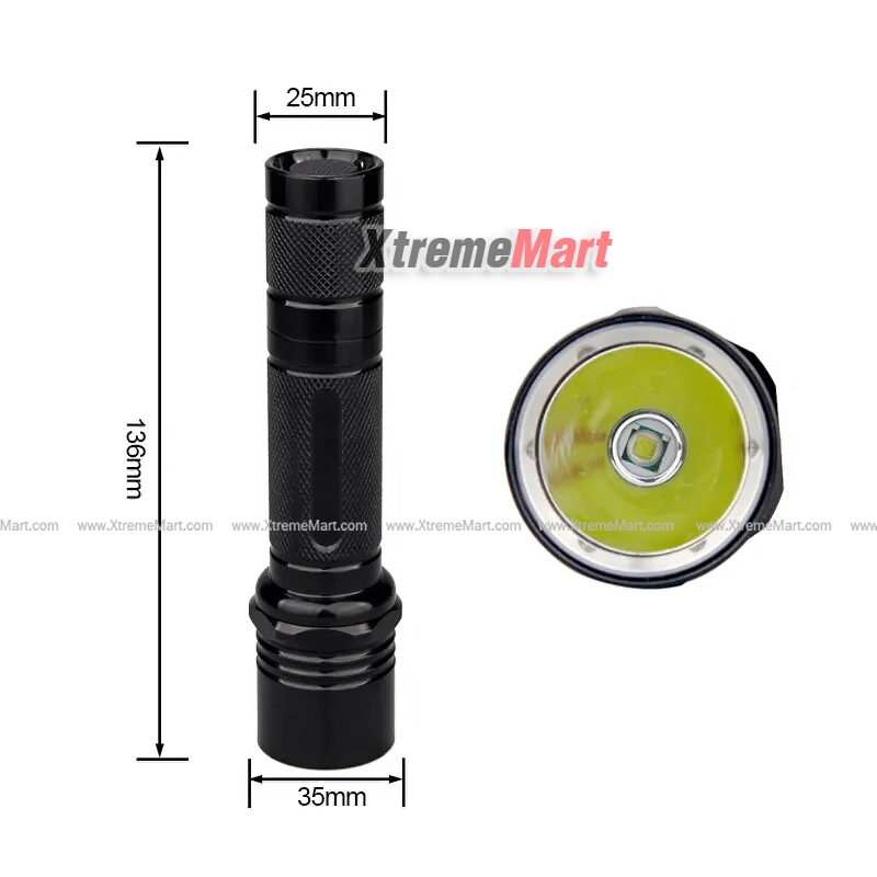 ไฟฉาย 6P LED FlashLight 1000 Lumen ไฟฉายกันน้ำกันกระแทกสำหรับ ตั้งเเคมป์เดินป่า (ราคาเฉพาะไฟฉาย)