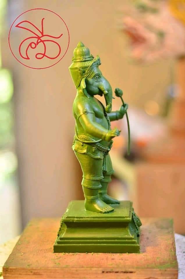รูปหล่อ พระพิฆเนศ เนื้อโละทองเหลือง สีเขียว(สีเขียวเหนียวทรัพย์ อุดมสมบูรณ์) (ขนาดสูง9นิ้ว) ปี2562 - #รับประกันแท้ #ปลุกเสกแล้วพิธีปลุกเสกในสายนาฎศิลป์