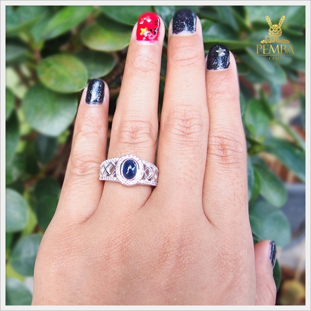 แหวนไพลินกาญ ทรงหลังเบี้ย หายาก เสริมเสน่ห์ใส่ประดับนิ้วเก๋ๆ แหวนพลอยแท้