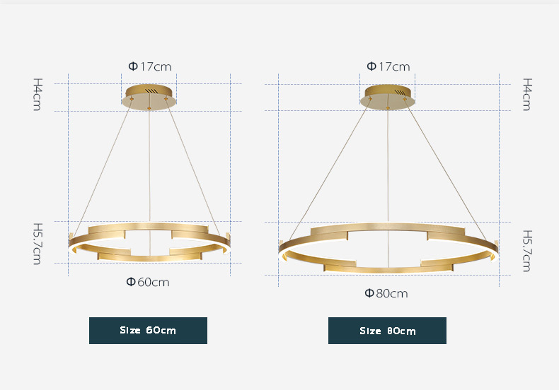 โคมไฟแขวนเพดาน chandeliers ทรงวงกลมสีทอง LED [YKL-160]