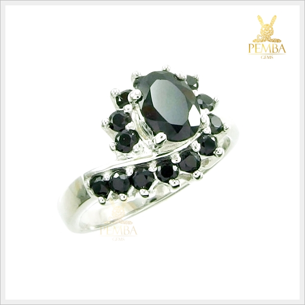 แหวนนิลแท้ น่ารักๆ สไตล์ที่เป็นคุณ เงินแท้925 ชุบทองคำขาว