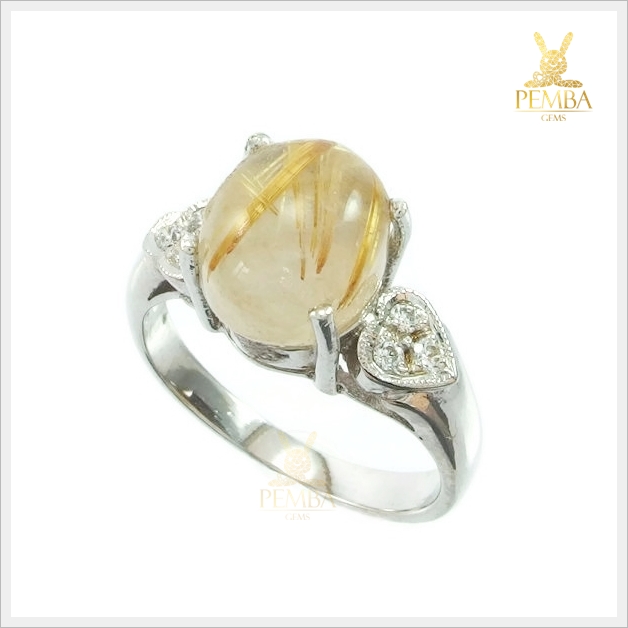 แหวนไหมทองแท้ เงินแท้925 ชุบทองคำขาว