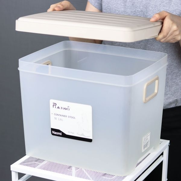 P03316 ลังใส่แม๊กกาซีนใหญ่ (26*32*26.5 cm) 18 ลิตร มีฝา ดีไซน์ใหม่ K88 เกรดเอ อย่างดี ราคาต่อโหล: 12 ใบ;เฉลี่ย 140 บ/ใบ