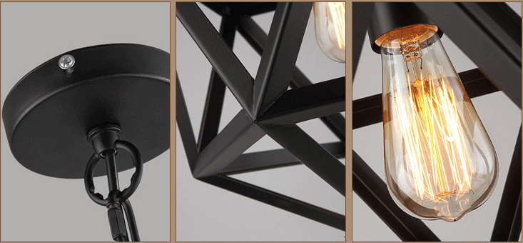 โคมไฟเหล็กดัดทรง 6 เหลี่ยม