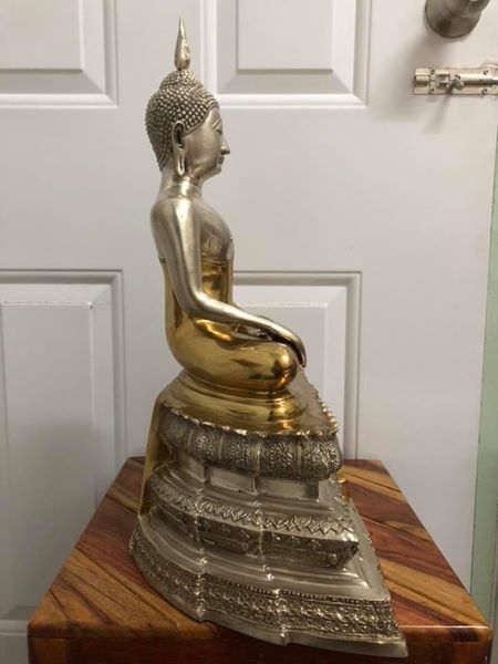 รูปหล่อ หลวงพ่อวัดไร่ขิง เนื้อทองเหลือง วัดไร่ขิง ปี2509 (หน้าตัก9นิ้ว)