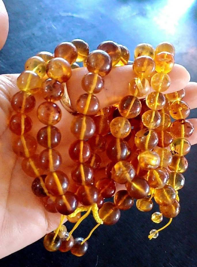 สร้อยข้อมือ อำพันแท้ (ขนาด10มิล) (ขายปลีก ขายส่ง)