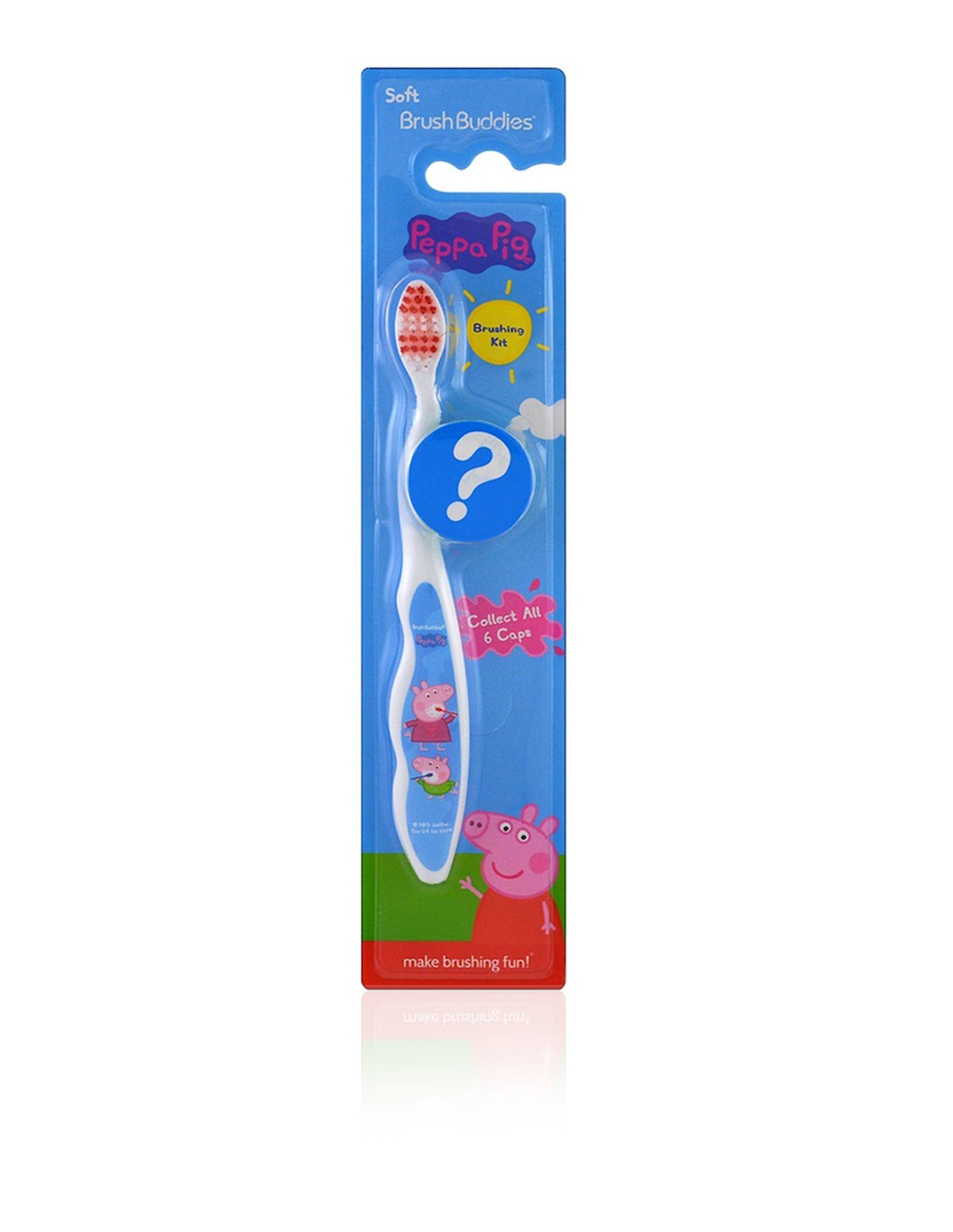 แปรงสีฟันพร้อมฝาปิดสำหรับเด็ก Brush Buddies Peppa Pig Soft Toothbrush & Mystery Cap
