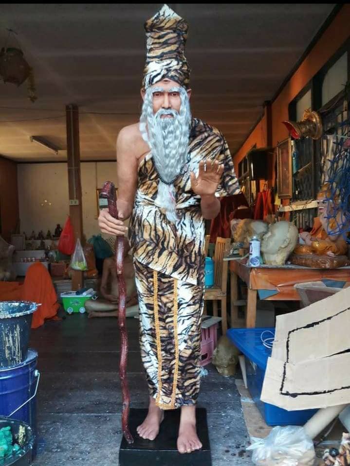 รูปหล่อ พ่อแก่ พ่อปู่ฤาษี (สัดส่วน ขนาดใหญ่ ขนาดเท่าคนจริง) เนื้อไฟเบอร์ผสม - (งานสั่งทำ PreOder 10-14วัน) (ขนาดโดยประมาณ หน้าตัก65ซม สูง120ซม)