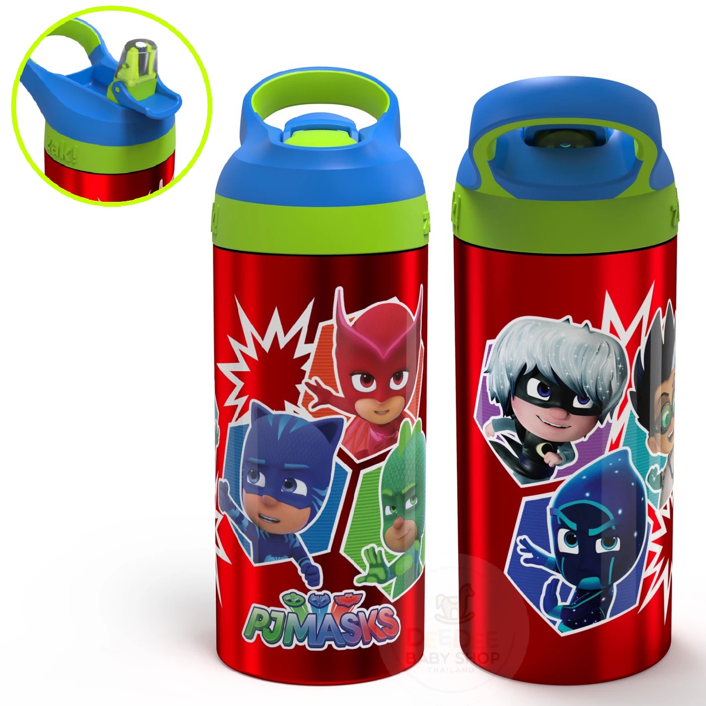 กระติกน้ำเสตนเลสสำหรับเด็ก Zak! PJ Masks 19.5 Oz. Stainless Steel Water Bottle