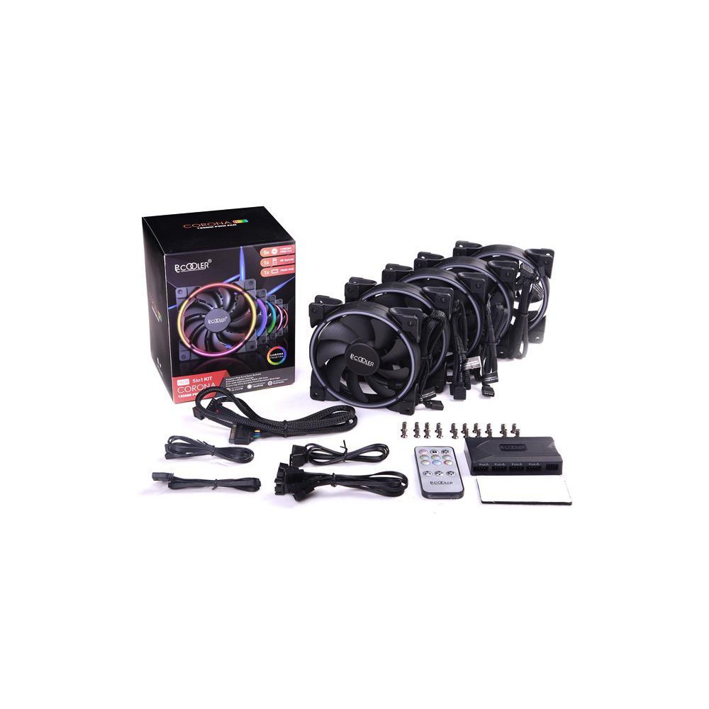 PcCooler CORONA FRGB 120mm PWM Fan Case ARGB - Double-sided with controller ใช้แทน MF120 Halo #Pc cooler