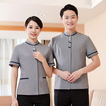 เสื้อพนักงานโรงแรม เสื้อแม่บ้าน เสื้อพ่อบ้าน เบลล์ D6205001 สีภาพ L-6XL