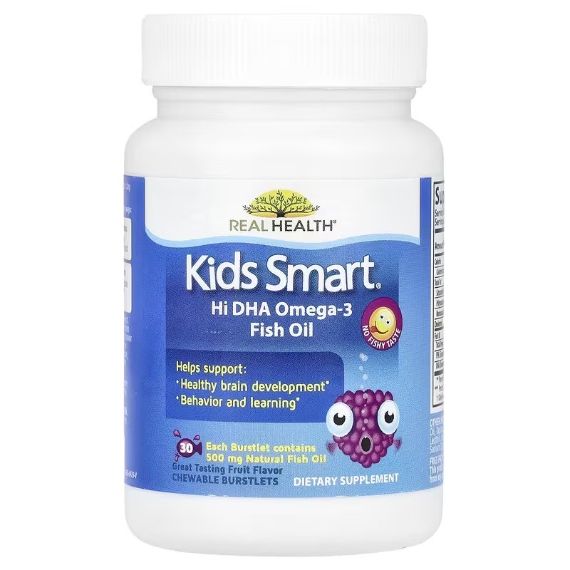 น้ำมันปลาสำหรับเด็ก REAL HEALTH Kids Smart Hi DHA-Omega3 Fish Oil