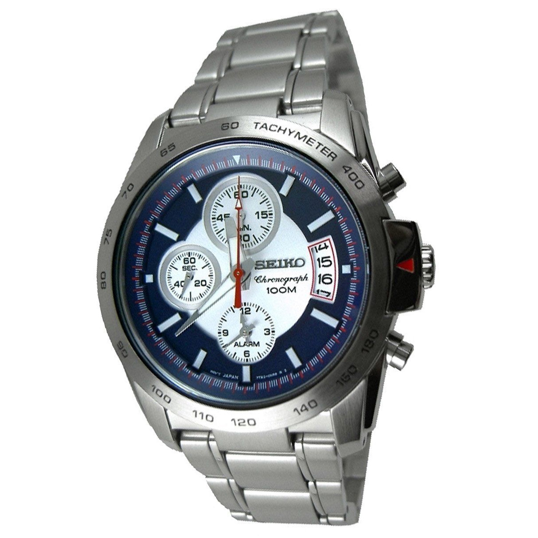 Seiko Watch Chronograph Silver Mens SNAA67P1