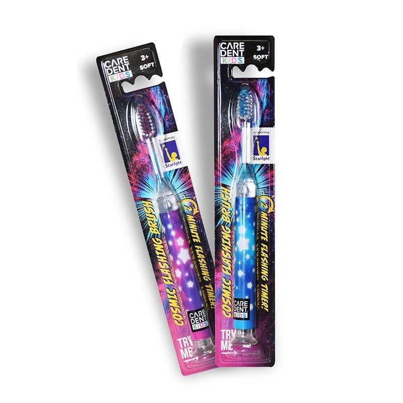 แปรงสีฟันพร้อมแสงไฟบอกเวลาสำหรับเด็ก CARE DENT Kids Cosmic Flashing Toothbrush