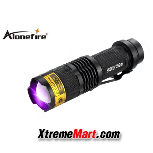 ไฟฉาย mini UV Alonefire รุ่น SK68 UV 395nm flashlight ซูมได้
