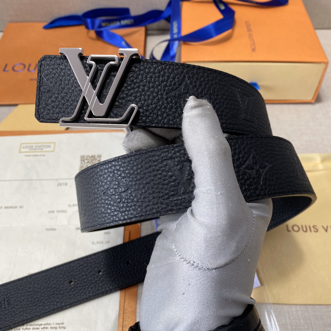 เข็มขัด l belt monogram leather หัวทอง เงิน น้ำตาล