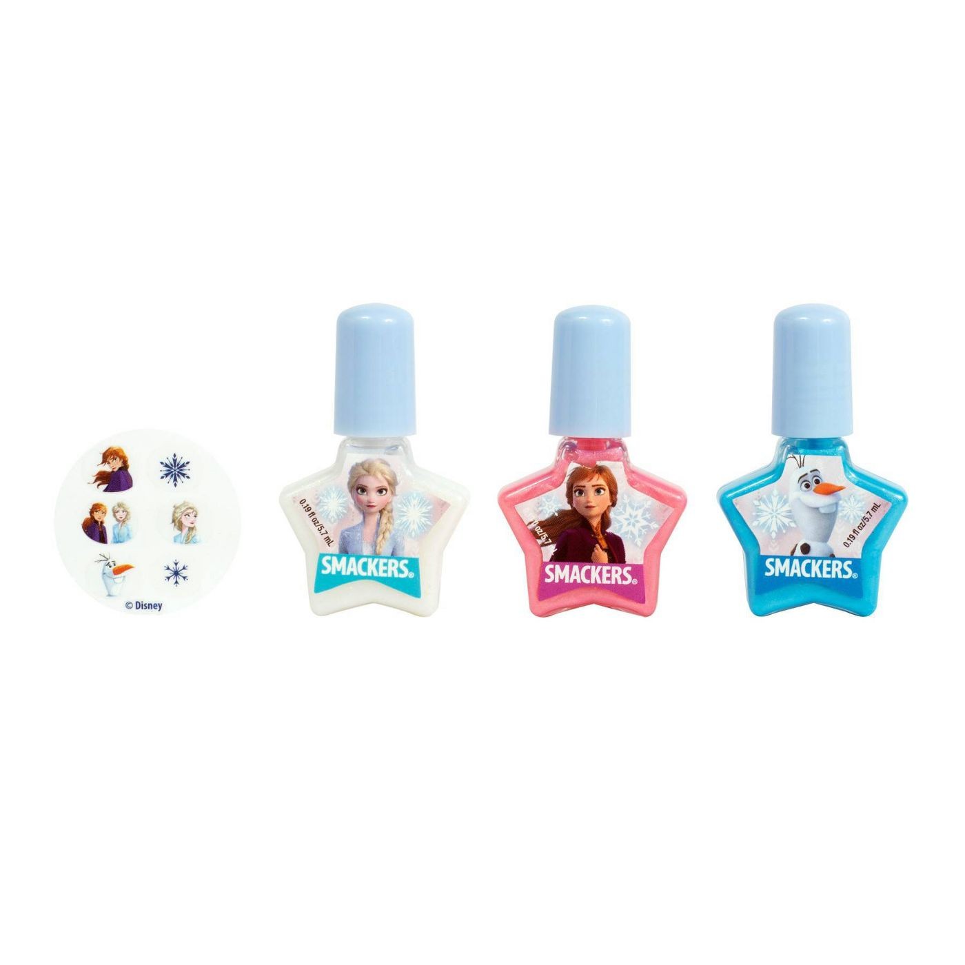 ชุดสีทาเล็บพร้อมสติ๊กเกอร์ติดเล็บและกล่องบรรจุ SMACKERS Frozen 2 Nail Polish Tin