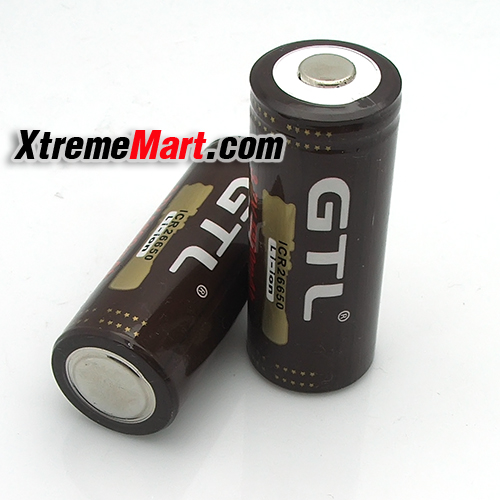 แบตเตอรี่ GTL 26650 Rechargeable 3.7V 5800mAh Lithium Battery ไม่มีวงจรป้องกัน