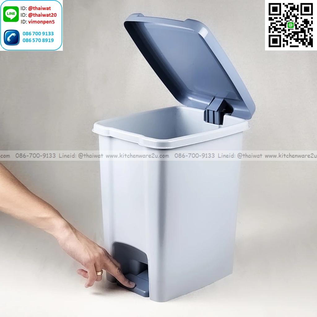 P13513 ถังขยะเหยียบเหลี่ยม 13.5 ลิตร (23.2*30.5*35.9 cm) รุ่นประหยัด No.290 (ราคาขายส่งต่อ 12 ใบ :เฉลี่ย 90 บต่อใบ)