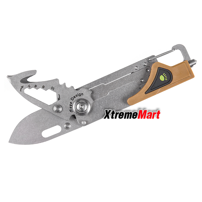 มีดพับ SANRENMU SRM multifunction tools knife 6050LUF-PV-T4 with LED Flashlight (สีน้ำตาล) เล่มละ