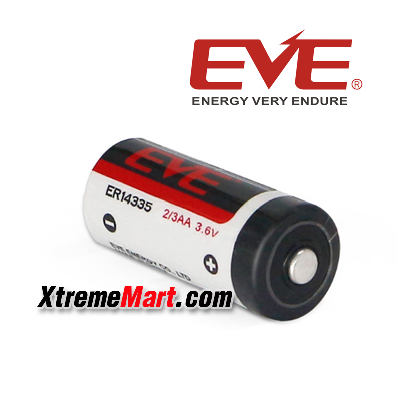 แบตเตอรี่ Battery EVE ER14335 ER14335M 2/3AA 3.6V ของแท้ ไฟเต็ม100% Lithium Battery