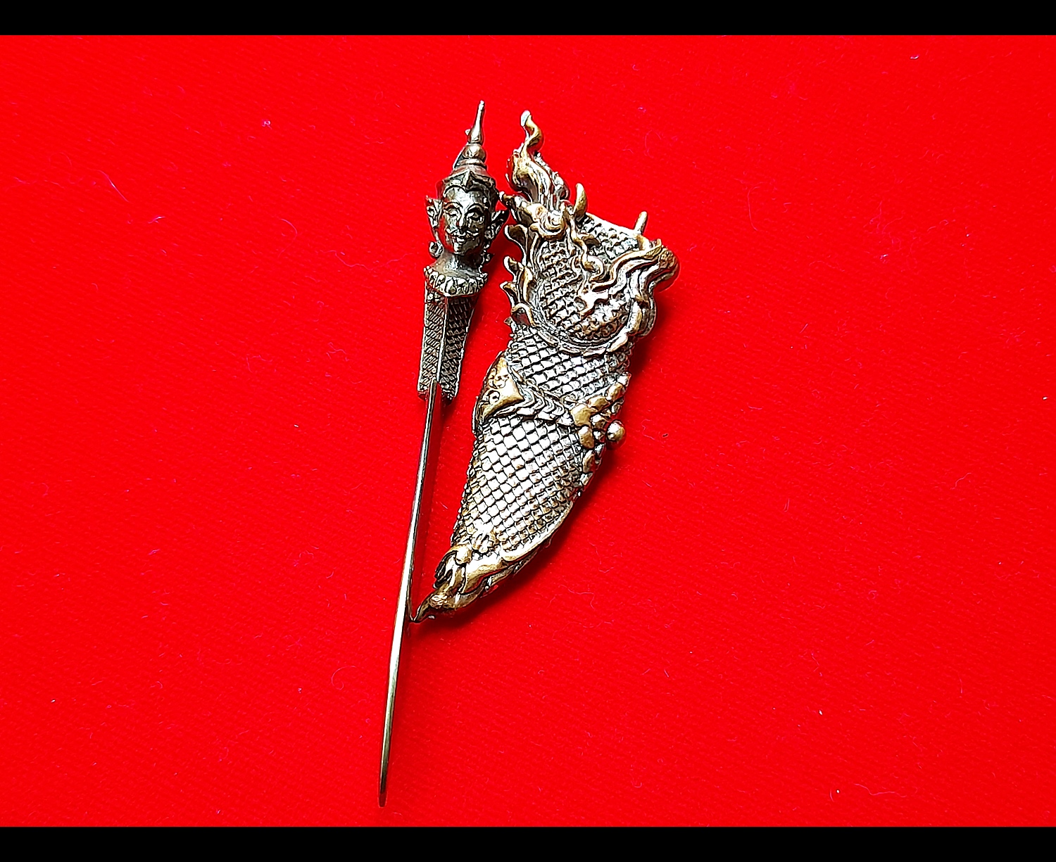 มีดหมอท้าววิรูปักษ์ (ท้าววิรูปักษ์ เทวดาผู้เป็นใหญปกครองพญานาค) หล่อนำฤกษ์ เนื้อสัตตะโลหะ (พิเศษ(เฉพาะหล่อนำฤกษ์)) ปี2564 #รับประกันแท้ - หลวงพ่อหนุน วัดพุทธโมกข์