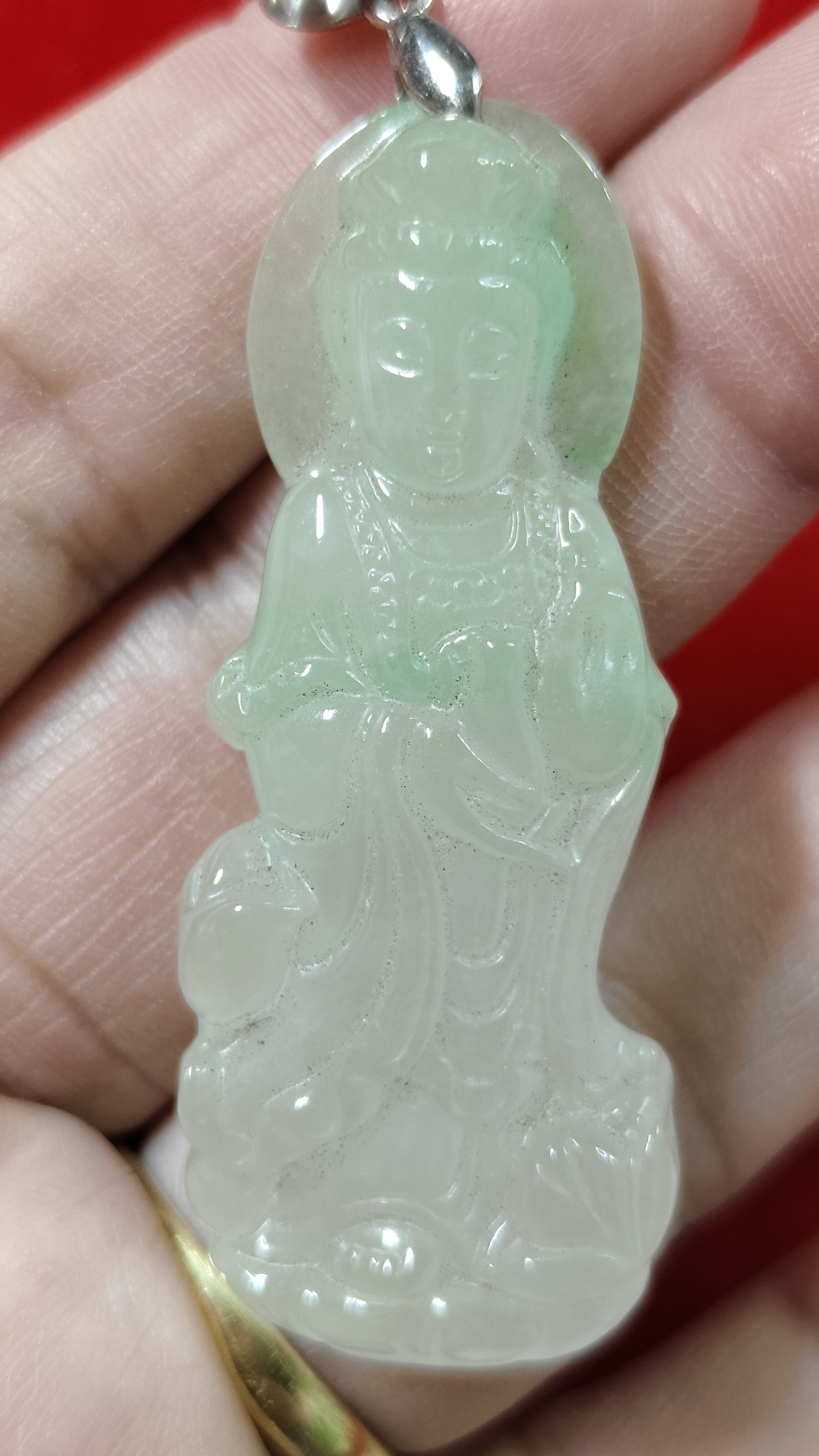 #จี้หยกเนื้อแก้วแกะองค์เจ้าแม่กวนอิม รหัสC-025