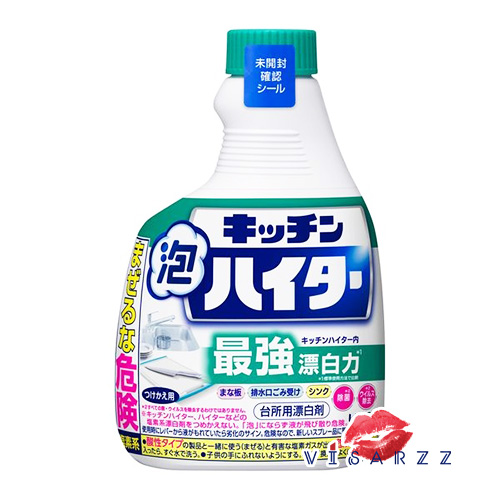 (ฝาเขียว Refill) Kao Foam Kitchen Haiter Spray Refill 400mL โฟมทำความสะอาดผิวผลิตภัณฑ์ในห้องครัว ขจัดคราบสกปรกบนเขียง แก้ว