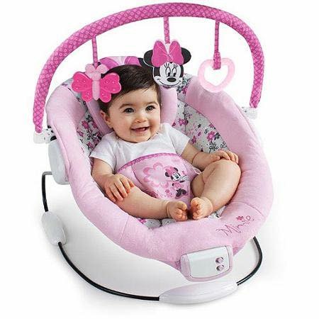 เปลสั่นอัตโนมัติสำหรับลูกสาว Bright Starts Disney Baby Minnie Mouse Garden Delights Bouncer