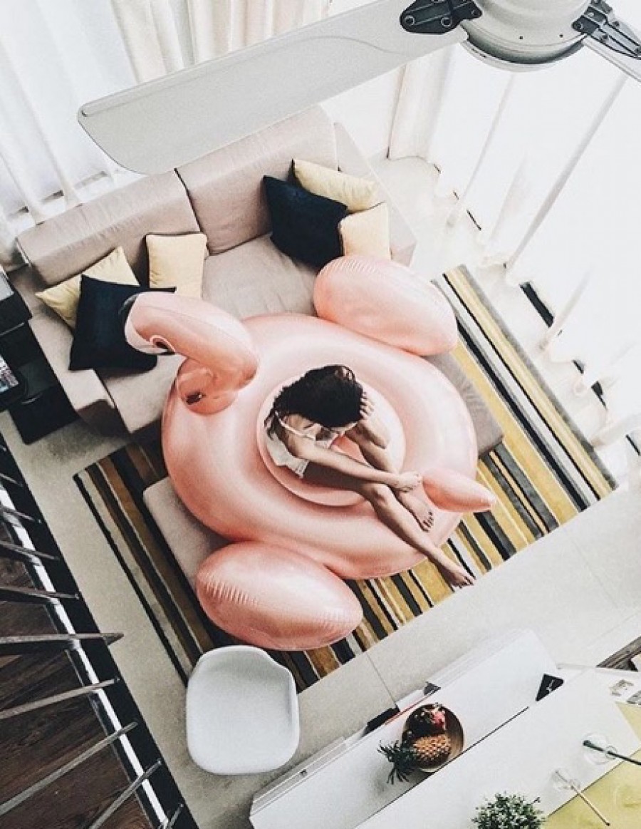 พูลโฟลทฟลามิงโก้สุดหรู Pool Float Luxe Flamingo Rose Gold