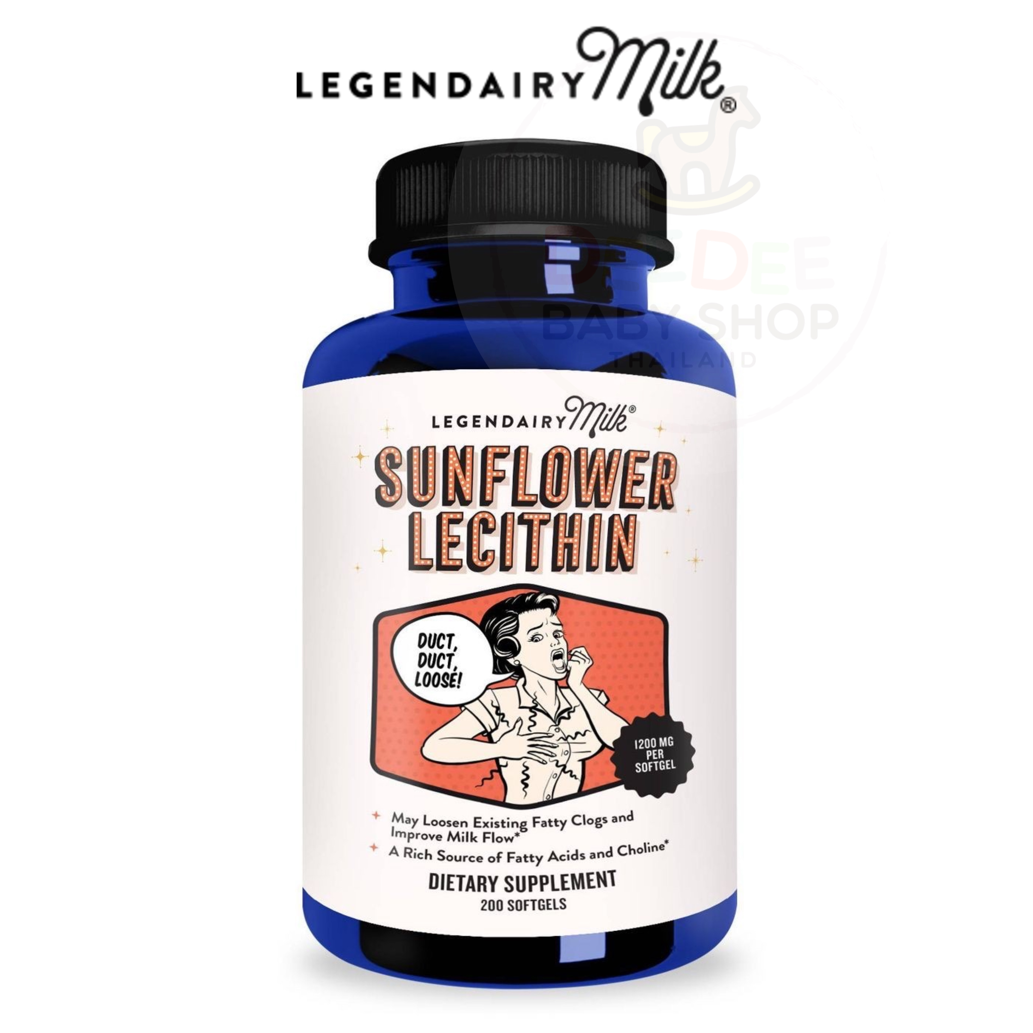 วิตามินป้องกันและบรรเทาอาการท่อน้ำนมอุดตัน Legendairy Milk Organic Sunflower Lecithin (200 Softgels)