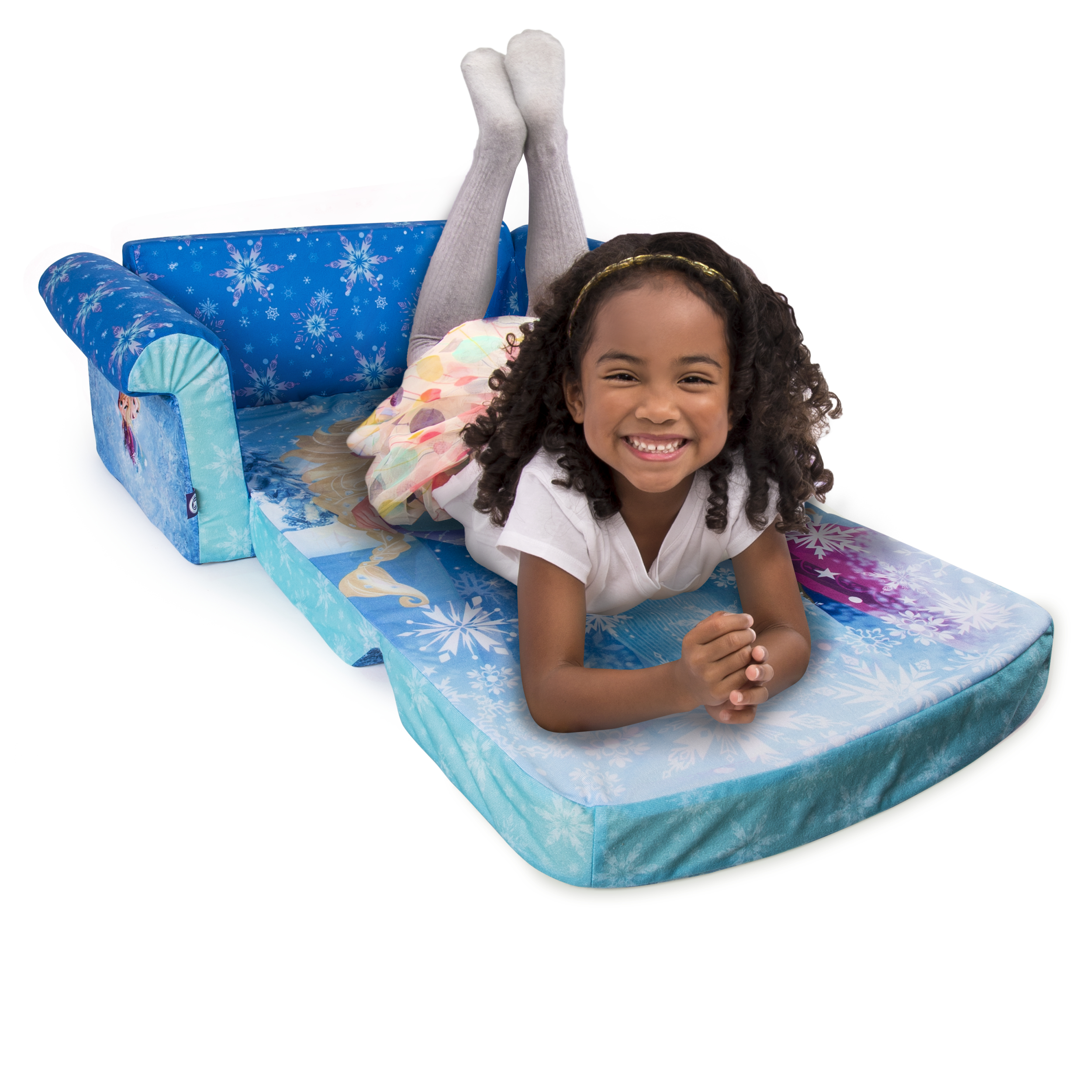 โซฟาเอนกประสงค์สำหรับเด็ก Marshmallow Furniture Children's 2-in-1 Flip Open Foam Sofa (Disney Frozen)