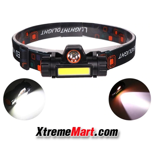 ไฟฉายคาดหัว หลอด Q5+COB 500LM มีแม่เหล็กด้านข้าง USB Rechargeable Mini Headlight