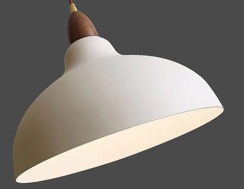 โคมไฟแขวนเพดานสไตล์นอร์ดิกหัวไม้โทนสีวอลนัท ปากโคมกว้าง35cm [AR90]