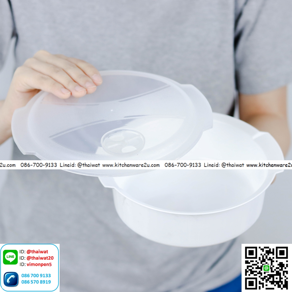 P06833 กล่องถนอมอาหาร เข้าไมโครเวฟซ้ำได้ (18.5*18.5*7 cm) เกรดห้าง 5091 (ราคาส่งต่อ 1 โหล:12 ใบ)