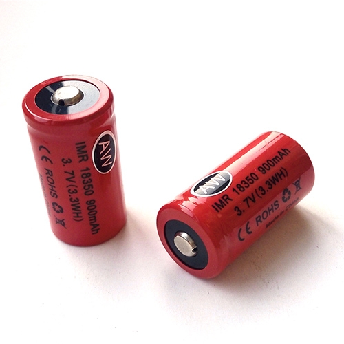 แบตเตอรี่ AW-OEM IMR 18350 3.7V 900mAh, 12A High Drain Current (ราคาก้อนละ)