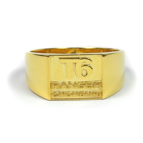 Man Ring แหวนกลุ่ม T6 Ranger Chonburi ทองคำหนัก 7.682 กรัม หน้าแหวน 10.09 มิล พร้อมเลเซอร์ที่ท้องแหวน ขนาดแหวน 63