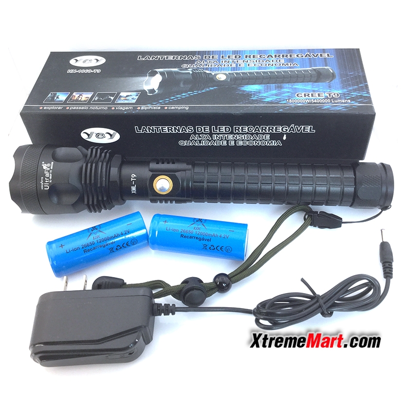 ชุดเซตไฟฉายซูม Ultrafire T9 Cree XML-T9 5000LM แสงขาว 3 โหมด LED Zoom Flashlight