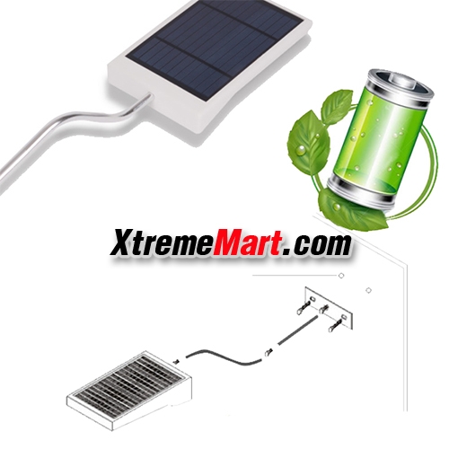 ชุดโคมไฟถนนโซล่าเซลล์ ระบบ Sensor ปิด-เปิดอัตโนมัติ 24 LED แสงสีขาว for Street Light and Outdoor