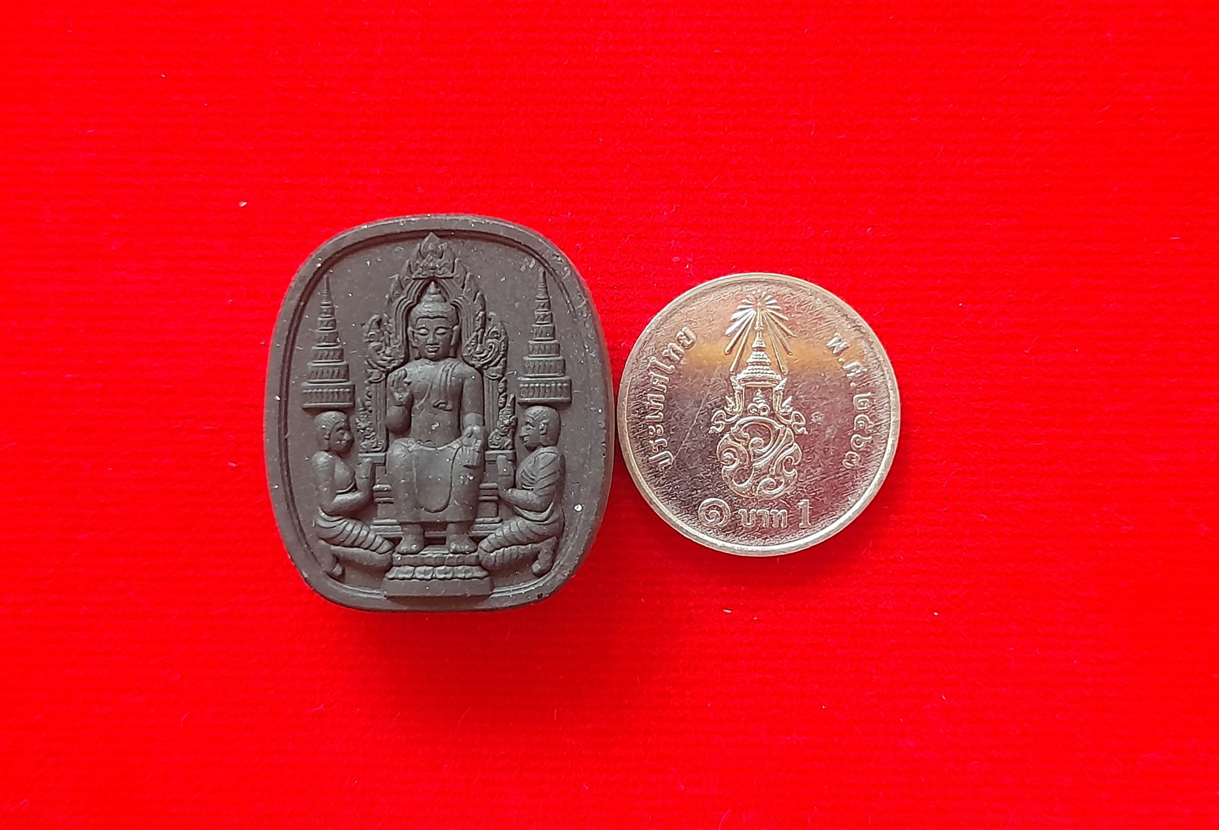 พระยอดขุนพล หลัง หนุมาน สี่กร ขี่สิงห์ #พิมพ์เล็ก สีดำ เนื้อผง แก่ว่านดินกากกายักษ์ ปี2565 #รับประกันแท้ - หลวงพ่อเล็ก วัดท่าขนุน