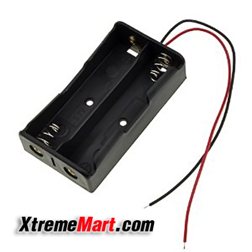 รางใส่แบตเตอรี่ Battery Storage Case Box Holder for 2x18650 Black