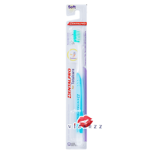 (สีฟ้า) Dentalpro For Toothbrush แปรงสีฟันเดนทรัลโปร โททอลแคร์ ขนแปรงชนิดนุ่ม สามารถเข้าถึงร่องเหงือก ซอกฟัน ร่องลึก และร่องบน ฟันกราม ช่วยขจัดคราบ
