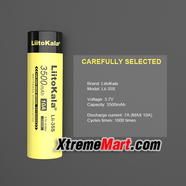 แบตเตอรี่ชาร์จได้ LiitoKala 18650 Lii-35S 3.7V Li-ion 3500mAh (ของแท้ ความจุเต็ม) Lithium battery (ก้อนละ)