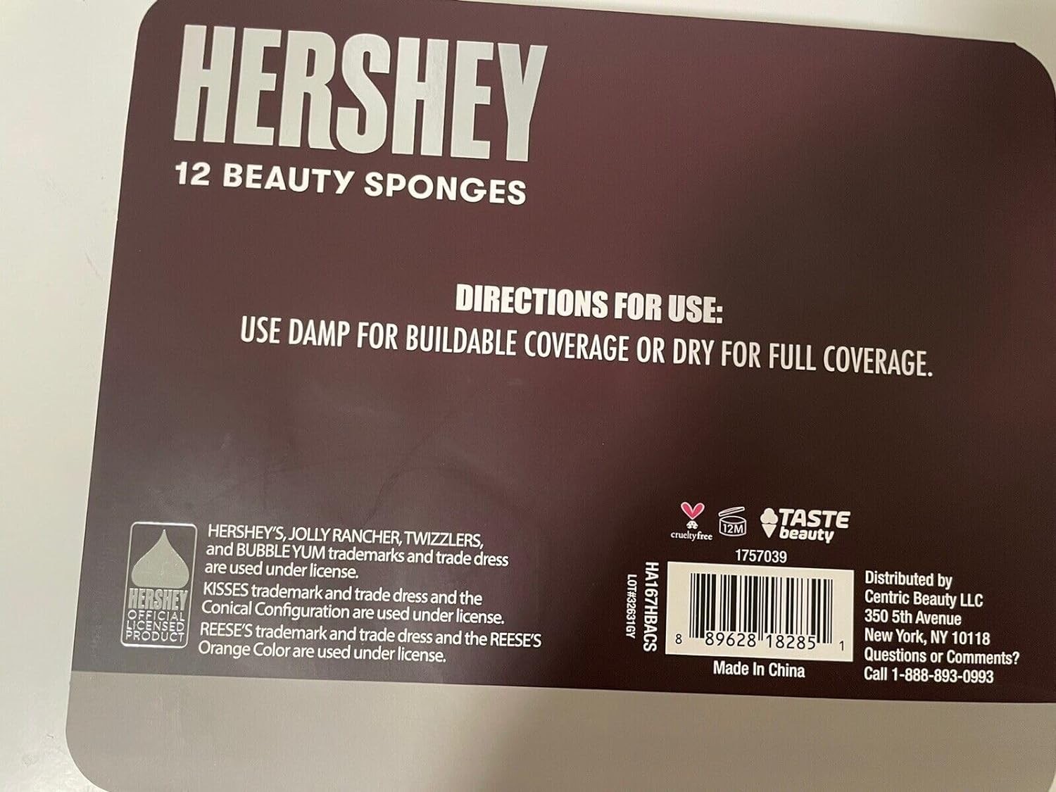 ฟองน้ำแต่งหน้า HERSHEY 12 Make-Up Beauty Sponges