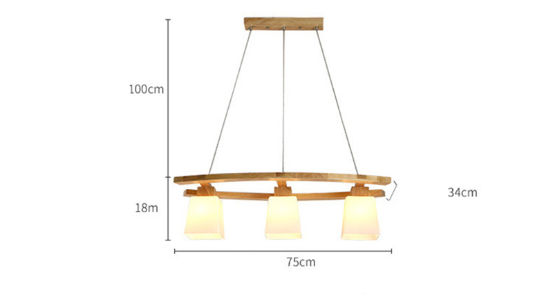 โคมไฟแขวนเพดาน 3 ดวง สไตล์ไม้โมเดิร์น [V136]