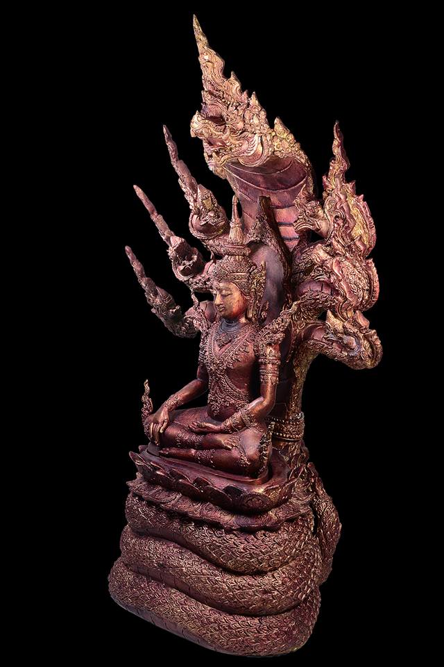 รูปหล่อ พระพุทธรูป สมเด็จองค์ปฐม ทรงเครื่องจักพรรดิ์ ปางพระนาคปรก (พระพุทธวิโมกข์มุนี หน้าตัก 5นิ้ว) ปี2560 #รับประกันแท้ - หลวงพ่อหนุน วัดพุทธโมกข์